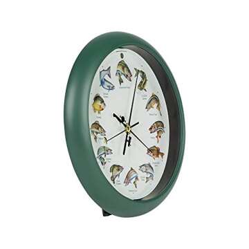 Mark Feldstein Splashing Gamefish Hourly Fishing Sounds Wall/Desk Clock, 8 Inch