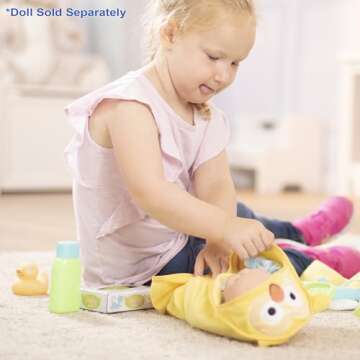 Melissa & Doug Mine to Love Changing & Bathtime Play Set for Dolls – Diapers, Pretend Shampoo,Wipes, Towel, More (19 pcs)