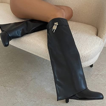 Stylish Yishaweiqi Fold Over Boots for Wide Calves
