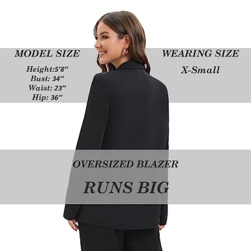 TRNY Women's Oversized Double-Breasted Suit Blazer Jacket