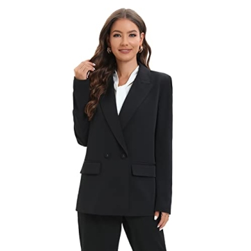 TRNY Women's Oversized Double-Breasted Suit Blazer Jacket