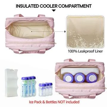 Fasrom Wearable Breast Pump Bag with Cooler Compatible with Momcozy, Medela and Elvie Pumps, Portable Pump Carrying Case for Working Moms, Pink (Bag Only, Patent Design)