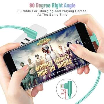 iPhone Charger, Apple MFi Certified 3Pack 6FT Lightning Cable, 90 Degree Fast Charging Cables Cord Compatible for 14/13 mini/13/12/11 Pro MAX/XR/XS/8/7/Plus/6S/SE/iPad