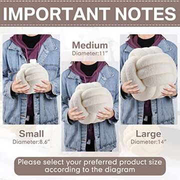 Namalu 2 Pcs Knot Pillows Home Decorative Round Ball Throw Plush Pillows Boucle Knotted Circle Soft Pillows Cushion for Room Sofa Home Bed Floor (Beige, 11 Inch)