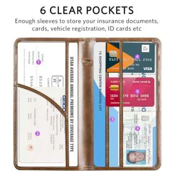 CoBak Car Registration and Insurance Holder - Vehicle Glove Box Car Organizer,Auto Truck Comparment Accessories Case with Magnetic Closure for Driver License,Cards