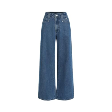 CIDER 100% Cotton High Waist Wide Leg Jeans - Versatile & Comfortable