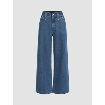 CIDER High Waist Wide Leg Jeans 100 Cotton Comfortable Fit