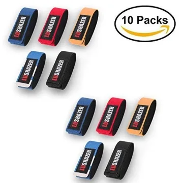 Premium Adjustable Fishing Rod Straps - 10 Pack, 5 Colors