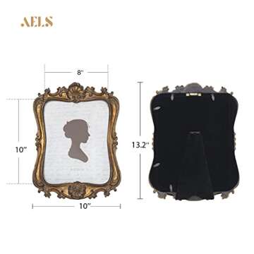 AELS 8x10 Inch Vintage Picture Frame, Elegant Antique Photo Frames with Glass Front, Photo Display, ...