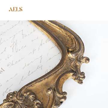 AELS 8x10 Inch Vintage Picture Frame, Elegant Antique Photo Frames with Glass Front, Photo Display, Tabletop Wall Hanging, Gift Ideas, Distressed Dark Bronze