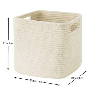 UBBCARE Cotton Rope Storage Baskets Set of 3 for Organizing