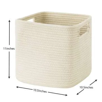 UBBCARE Cotton Rope Storage Baskets Set of 3 for Organizing