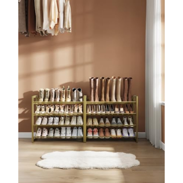 SONGMICS Metal 8-Tier Shoe Rack, Customizable Storage Solution