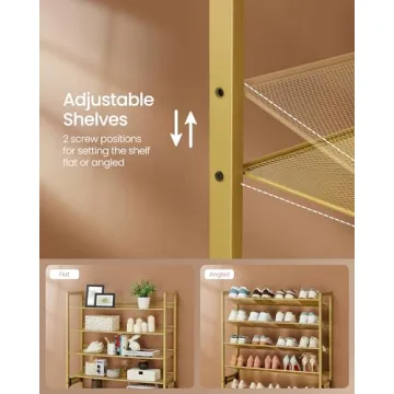 SONGMICS Metal 8-Tier Shoe Rack, Customizable Storage Solution