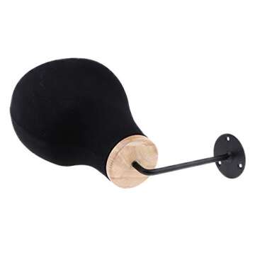 Fityle 21'' Wall Mounted Mannequin Head Wig Hat Making Glasses Display Model Manikin with Screws Set - Black