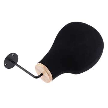 Fityle 21'' Wall Mounted Mannequin Head Wig Hat Making Glasses Display Model Manikin with Screws Set - Black