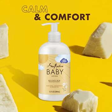 Shea Moisture Baby Essentials, Raw Shea Chamomile & Argan Oil Baby Wash & Shampoo Bundled with Baby Lotion, Skin Care for Baby, 13 Fl Oz (Pack of 2)