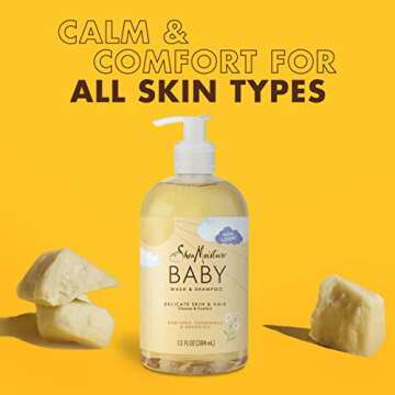 Shea Moisture Baby Essentials, Raw Shea Chamomile & Argan Oil Baby Wash & Shampoo Bundled with Baby Lotion, Skin Care for Baby, 13 Fl Oz (Pack of 2)