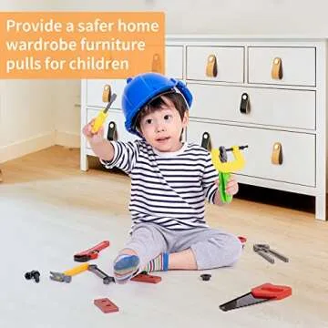 VIDELLY 6 Pieces Leather Pulls for Drawer, Handmade Leather Cabinet Handle Pulls Dresser Knobs with Screw Cupboard Door Decor, Khaki