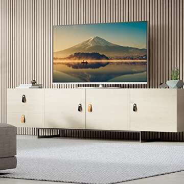 VIDELLY 6 Pieces Leather Pulls for Drawer, Handmade Leather Cabinet Handle Pulls Dresser Knobs with Screw Cupboard Door Decor, Khaki