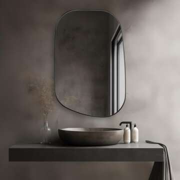 ANDY STAR Irregular Black Bathroom Mirror with Stainless Steel Frame