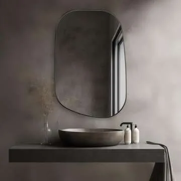 ANDY STAR Irregular Black Bathroom Mirror with Stainless Steel Frame