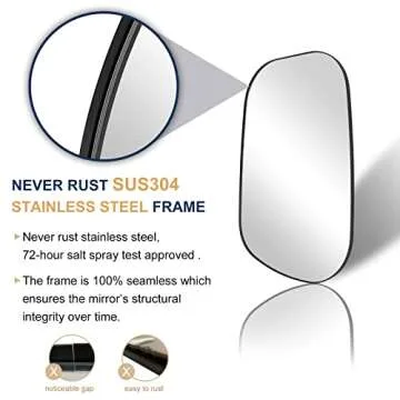 ANDY STAR Irregular Black Bathroom Mirror with Stainless Steel Frame