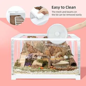 Niteangel Stacker Series Hamster Cage - Stackable & Large Glass Enclosure for Hamster Gerbils Mice Lemming Degus or Other Small-Sized Pets