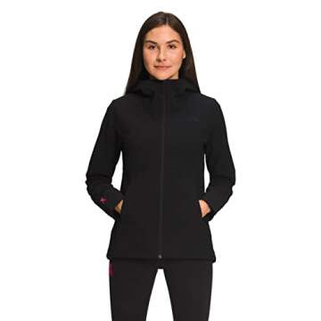 THE NORTH FACE Women's Shelbe Raschel Hoodie (Standard and Plus Size), TNF Black/Mr. Pink, 1X