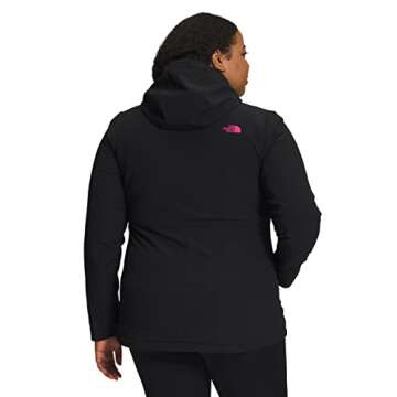 THE NORTH FACE Women's Shelbe Raschel Hoodie (Standard and Plus Size), TNF Black/Mr. Pink, 1X