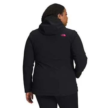 THE NORTH FACE Women's Shelbe Raschel Hoodie (Standard and Plus Size), TNF Black/Mr. Pink, 1X