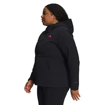 THE NORTH FACE Women's Shelbe Raschel Hoodie (Standard and Plus Size), TNF Black/Mr. Pink, 1X