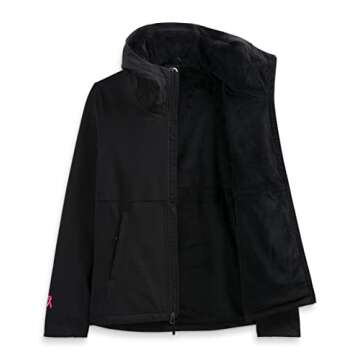 THE NORTH FACE Women's Shelbe Raschel Hoodie (Standard and Plus Size), TNF Black/Mr. Pink, 1X