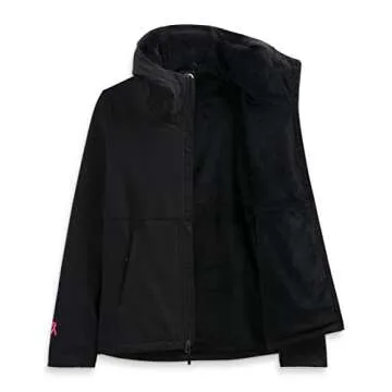 THE NORTH FACE Women's Shelbe Raschel Hoodie (Standard and Plus Size), TNF Black/Mr. Pink, 1X