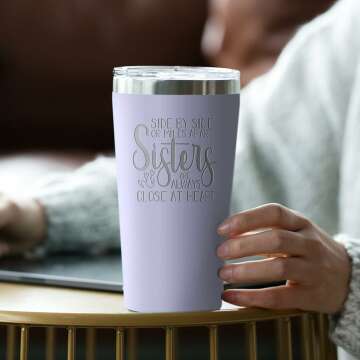 Unique Sister Gifts - 16 oz Tumblers in Lilac