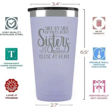 Unique Sister Gifts - 16 oz Tumblers in Lilac