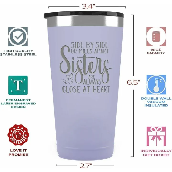 Unique Sister Gifts - 16 oz Tumblers in Lilac
