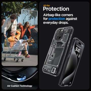 Spigen Ultra Hybrid MagFit Designed for iPhone 15 Pro Case (2023) [Anti-Yellowing] [Military-Grade Protection] Compatible with MagSafe - Zero One