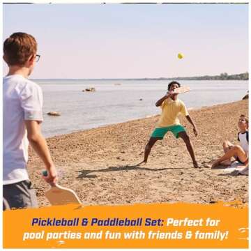 Swimways Hydro Paddle & Pickleball Set, Pickleball Paddles and Balls for Pool, Lake and Beach Games, Outdoor Toys for Kids and Adults Aged 5 & Up