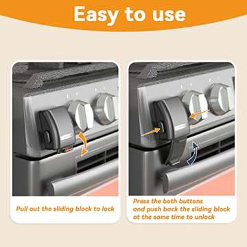 EUDEMON 1 Pack Updated Oven Front Lock,Childproof Oven Door Lock, Easy to Install & Use Durable and Heat-Resistant Material no Tools Need or Drill(Black)