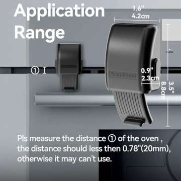 EUDEMON 1 Pack Updated Oven Front Lock,Childproof Oven Door Lock, Easy to Install & Use Durable and Heat-Resistant Material no Tools Need or Drill(Black)
