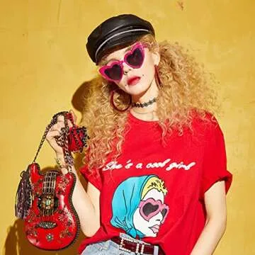 Pibupibu 3 Pack Hot Pink Sunglasses for Women Set Trendy Retro Y2k Style Heart Rectangle Rhinestone ...