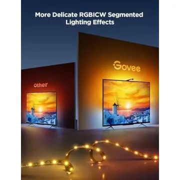 Govee TV Backlight 3 Lite with Fish-Eye Correction Function Sync to 75-85 Inch TVs, 16.4ft RGBICW Wi-Fi LED Strip Lights with Camera, 4 Colors in 1 Lamp Bead, Voice and APP Control, Adapter