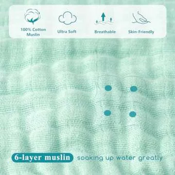 PHF 2 Pack Baby Hooded Towels, 100% Muslin Cotton Baby Bath Towel with Hood for Newborn, Infant, Tod...