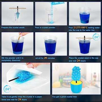 sdaymol Crystal Growing Kit, Science Kits for Kids Age 8-12, DIY Educational Science Experiments Lab...