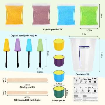 sdaymol Crystal Growing Kit, Science Kits for Kids Age 8-12, DIY Educational Science Experiments Lab Toys - STEM Projects Toys for Kids & Teen Boys/Girls Arts & Crafts Kits Ages 6 7 8 9 10 12