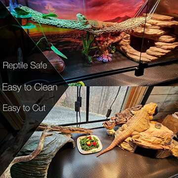 MRREPTILE Reptile Substrate Mat Carpet Bedding, Bearded Dragon Substrate, Reptile Tank Terrarium Lin...