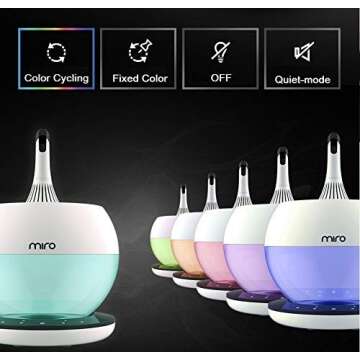 MIRO-NR08M Completely Washable Modular Sanitary Humidifier, Large room, Easy to Clean, Easy to Use, Luma Touch - Premium Cool-Mist Humidifier. Touch Control Colorful LEDs, Powerful humidification