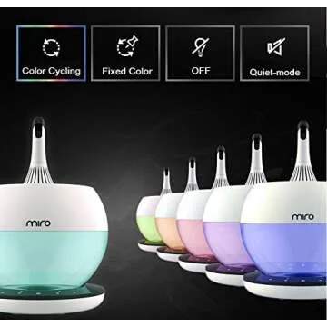 MIRO-NR08M Completely Washable Modular Sanitary Humidifier, Large room, Easy to Clean, Easy to Use, Luma Touch - Premium Cool-Mist Humidifier. Touch Control Colorful LEDs, Powerful humidification