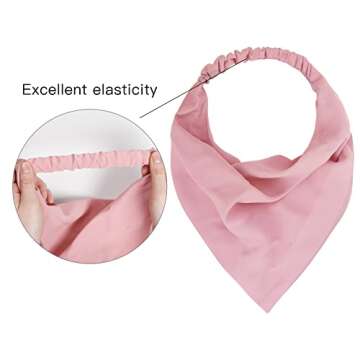 Tobeffect 8 Pack Hair Scarves Headband Elastic Boho Bandanas Scarf, Chiffon Head Kerchief with Hair ...